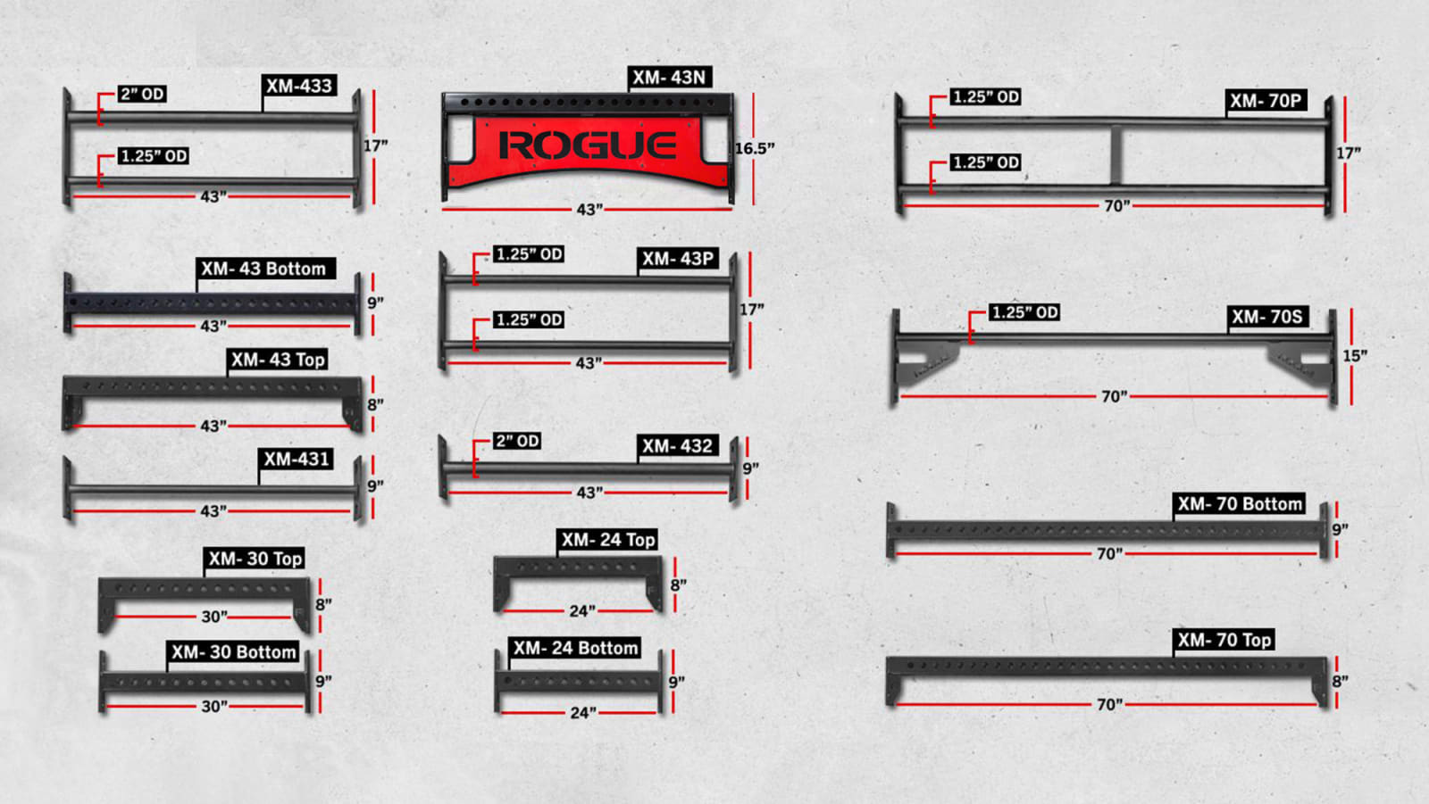 Rogue Monster Crossmembers - Power Rack/Rig Additions - Crossbars